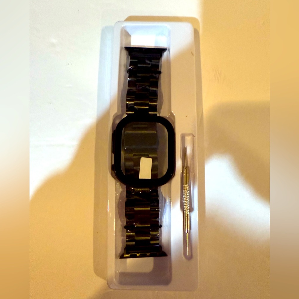 Black Stainless Steel Apple Iwatch Band Set Brand New